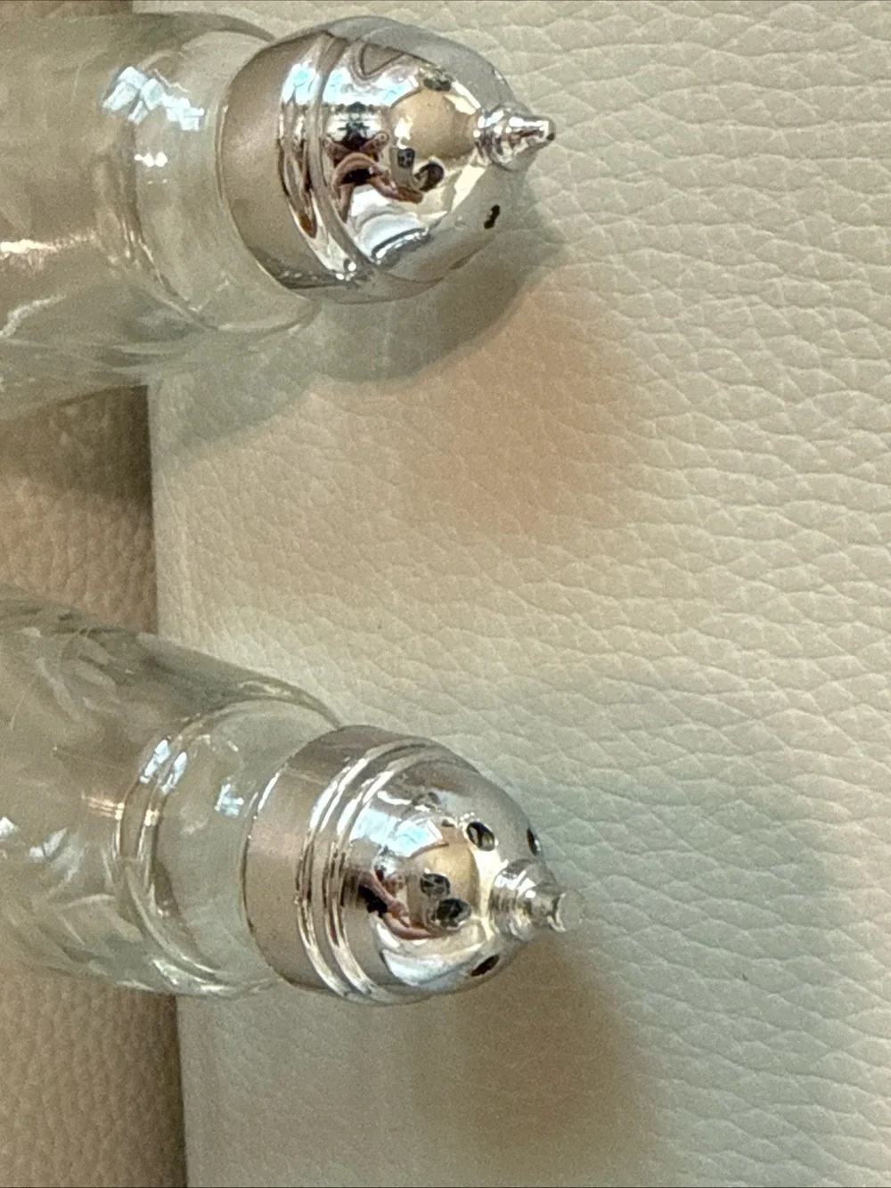 Princess house heritage crystal glass salt and pepper shakers no chips floral